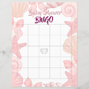Rosa Baby Shower Bingo "Bald sehen wir uns wieder" Flyer