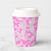 Rosa Baby Shower Camo Pappbecher (Rechts)