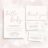 Rosa Baby Shower Einladung