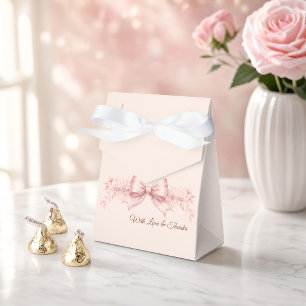 "Rosa Baby Shower Favor Bag mit Schleife Coquett Geschenkschachtel