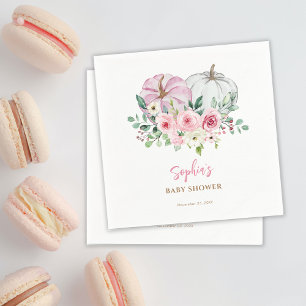 Rosa Baby Shower für kleinen Kürbis Serviette