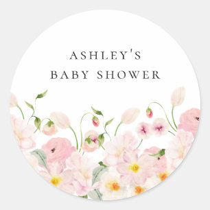 Rosa Baby Shower für Mädchen Runder Aufkleber