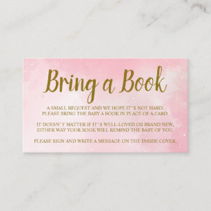 Rosa Baby Shower Karte mit dem Spruch "Bring ein B