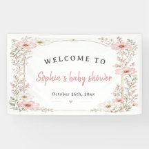 Rosa Baby Shower mit Blumenmuster
