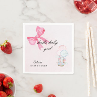 Rosa Baby Shower Serviettendesign Serviette