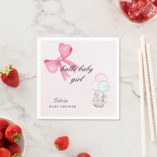 Rosa Baby Shower Serviettendesign Serviette (Beispiel)