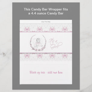 Rosa Baby Shower Süßigkeiten Bar Hülle Flyer