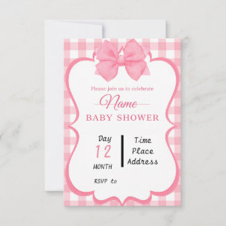 Rosa Baby Shower Theme Einladungen