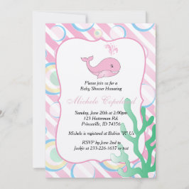 Rosa Baby-Wal-Babyparty Einladung