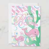 Rosa Baby-Wal-Babyparty Einladung (Rückseite)