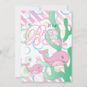 Rosa Baby-Wal-Babyparty Einladung (Rückseite)