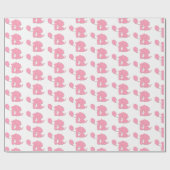 Rosa Baby-Welpen-erster Geburtstag Geschenkpapier (Flach)