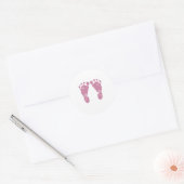 Rosa Babyabdrücke Runder Aufkleber (Umschlag)