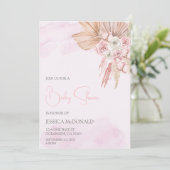 Rosa Babydusche Einladung (Stehend Vorderseite)