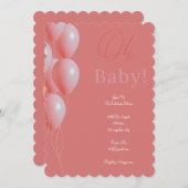 Rosa-Babydusche Einladung (Vorne/Hinten)