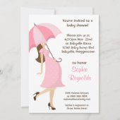 Rosa Babydusche Einladung zur Mädchen (Vorderseite)