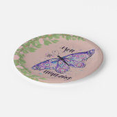 Rosa Babydusche Hochzeit schlichte Teller (Schrägansicht)