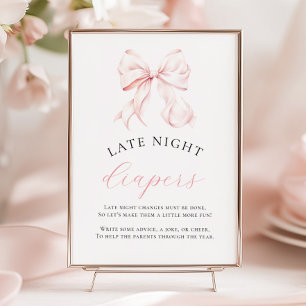 Rosa Babydusche Späte Nachtwäschern Tafelschild Poster