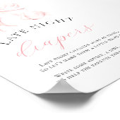 Rosa Babydusche Späte Nachtwäschern Tafelschild Poster (Ecke)