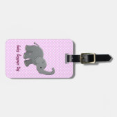 rosa Babyelefant Gepäckanhänger (Vorderseite horizontal)