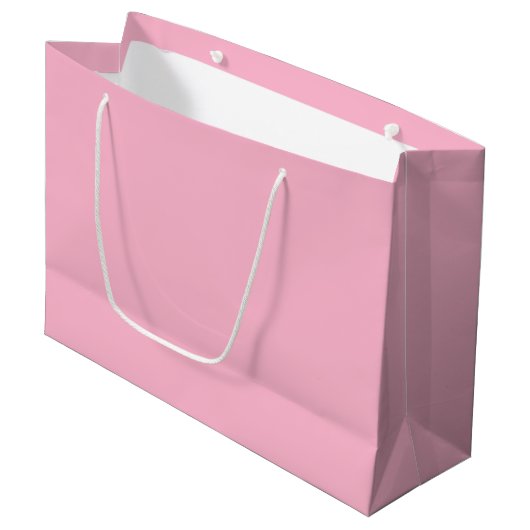 Rosa Babyfarbe Große Geschenktüte (Vorderseite Schrägansicht)