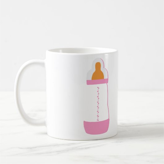 Rosa Babyflasche Kaffeetasse (Links)