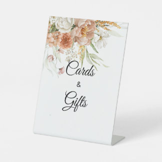 Rosa Babyparty-Blumenkarte & Geschenke Sockelschild