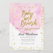 Rosa Babyparty-Brunch-Einladung Einladung (Vorne/Hinten)