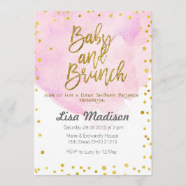 Rosa Babyparty-Brunch-Einladung Einladung