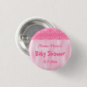 Rosa Babyparty Button (Vorne & Hinten)