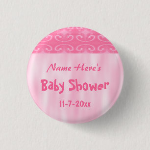 Rosa Babyparty Button