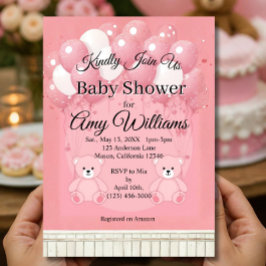Rosa Babyparty-Einladung Einladung