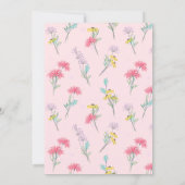 Rosa Babyparty mit Blumenmuster Einladung (Rückseite)