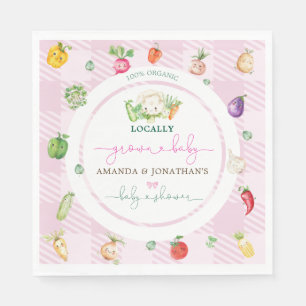 Rosa Babyparty mit lokalem Wachstum Serviette