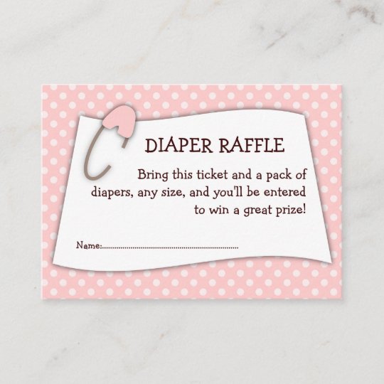 Rosa Babyparty Windelraffle Karten Einsatz Begleitkarte Zazzle De