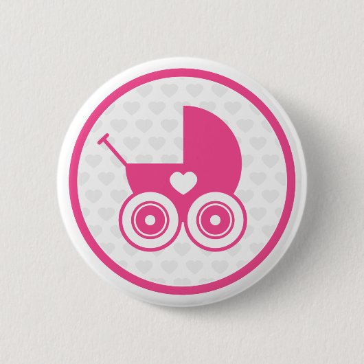 Rosa Babypram-Ikonen-Knopf-Abzeichen Button (Vorderseite)