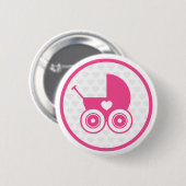 Rosa Babypram-Ikonen-Knopf-Abzeichen Button (Vorne & Hinten)