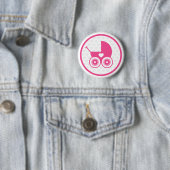 Rosa Babypram-Ikonen-Knopf-Abzeichen Button (Beispiel)