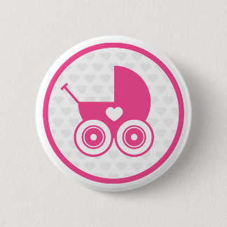 Rosa Babypram-Ikonen-Knopf-Abzeichen Button