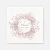 rosa Baby's Breath Taufe Serviette (Vorderseite)
