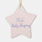 Rosa Babyschlafentürzeichen Keramikornament (Links)