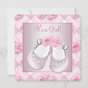 Rosa Babyschuhe Rosa Baby Girl Shower Einladung