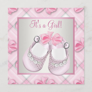 Rosa Babyschuhe Rosa Babymädchen Baby Shower Einladung