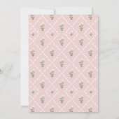 Rosa Babyshower mit Blumenmuster Einladung (Rückseite)