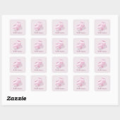 Rosa Babysocken Quadratischer Aufkleber (Blatt)