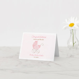 Rosa Babytrage Neue Baby Girl Gratulationen Karte