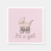 Rosa Babywindeln, Babydusche Serviette (Vorderseite)