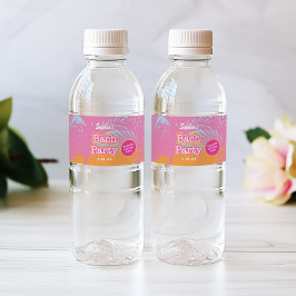 Rosa Bach Party Lebensmittel- und Getränkesiegel S Wasserflaschenetikett
