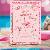 Rosa Bachelorette Cocktail Party Bachelorette Einladung