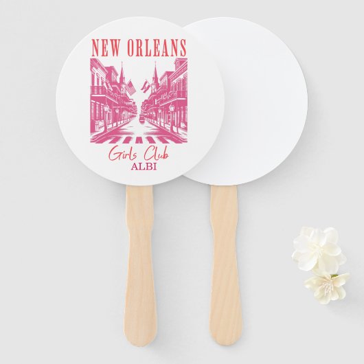 Rosa Bachelorette Fächer (Vorne und Hinten)